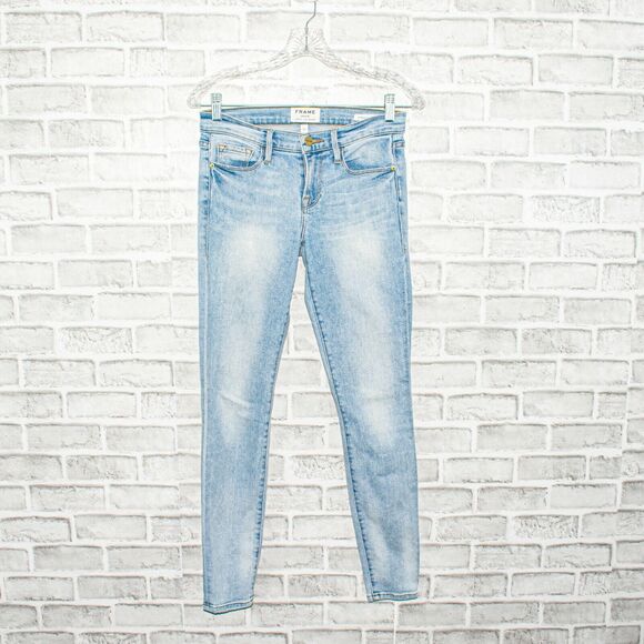 FRAME Denim Le Skinny De Jeanne Jeans in Blue Adeline Women's size 25 - Picture 1 of 10
